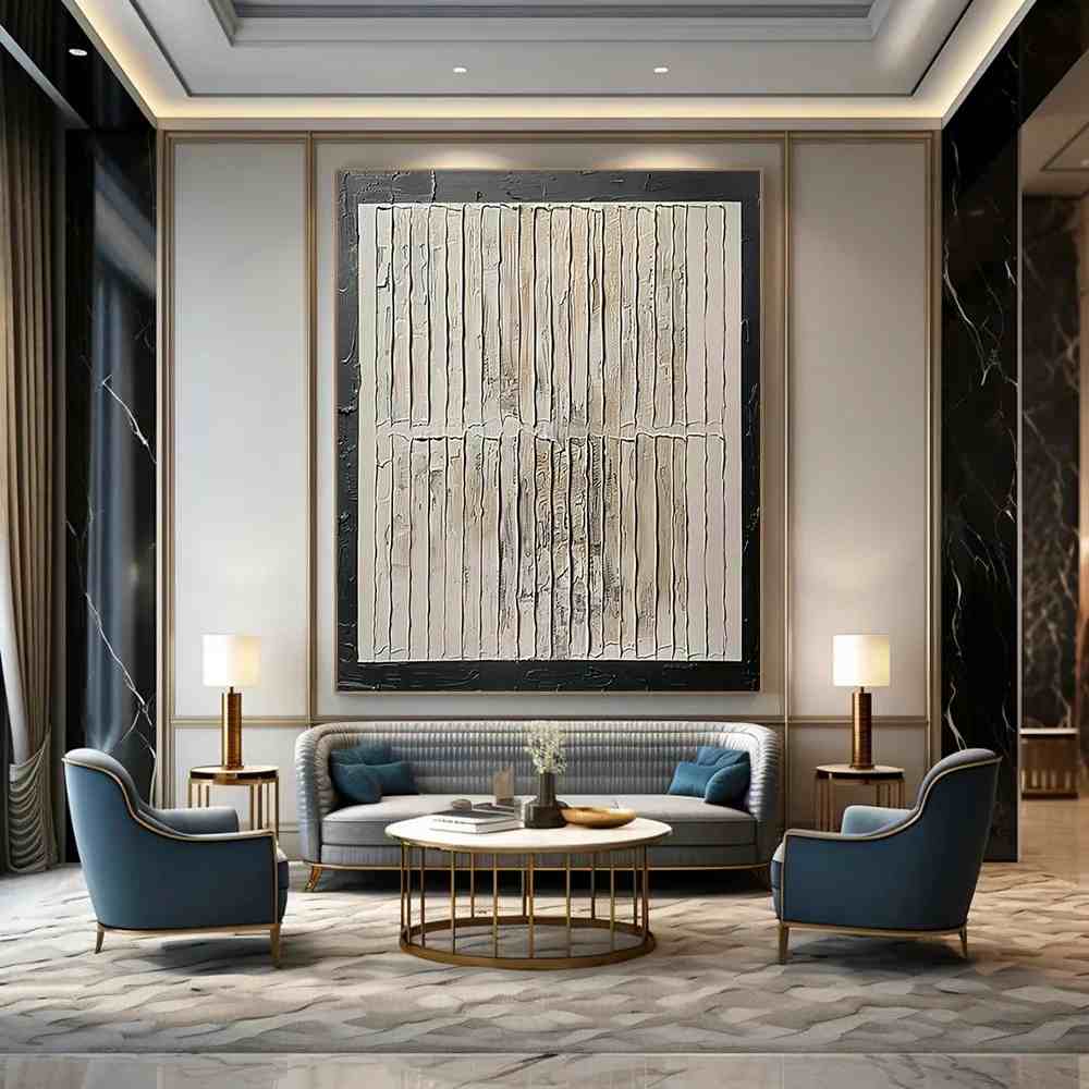 Oversized Hand-Painted Textured - extra large wall sculpture decor